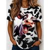 Women's T Shirt Print Graphic Animal Vintage Stylish Classic Short Sleeve Crew Neck Regular Tops Daily Weekend Black White Gold Summer Spring Fall