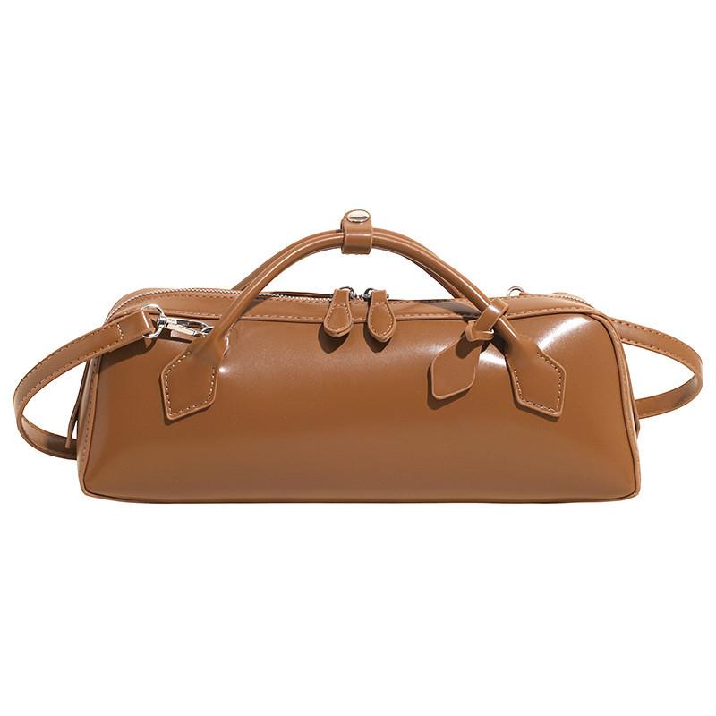 Single Shape Sausage Shoulder Crossbody Bag Solid Color Handbag Fashion Women