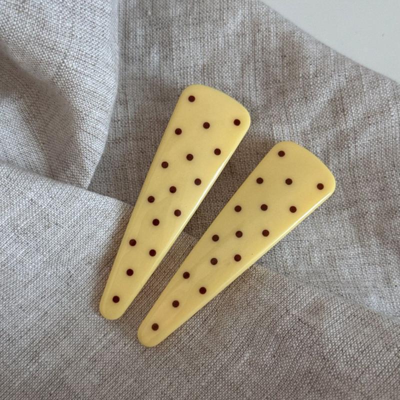 Vintage Polka Dot Hair Barrettes INS Style 7 Colors Acrylic Hair Clips Anti-slip Fashion Hair Accessories for Women Parties