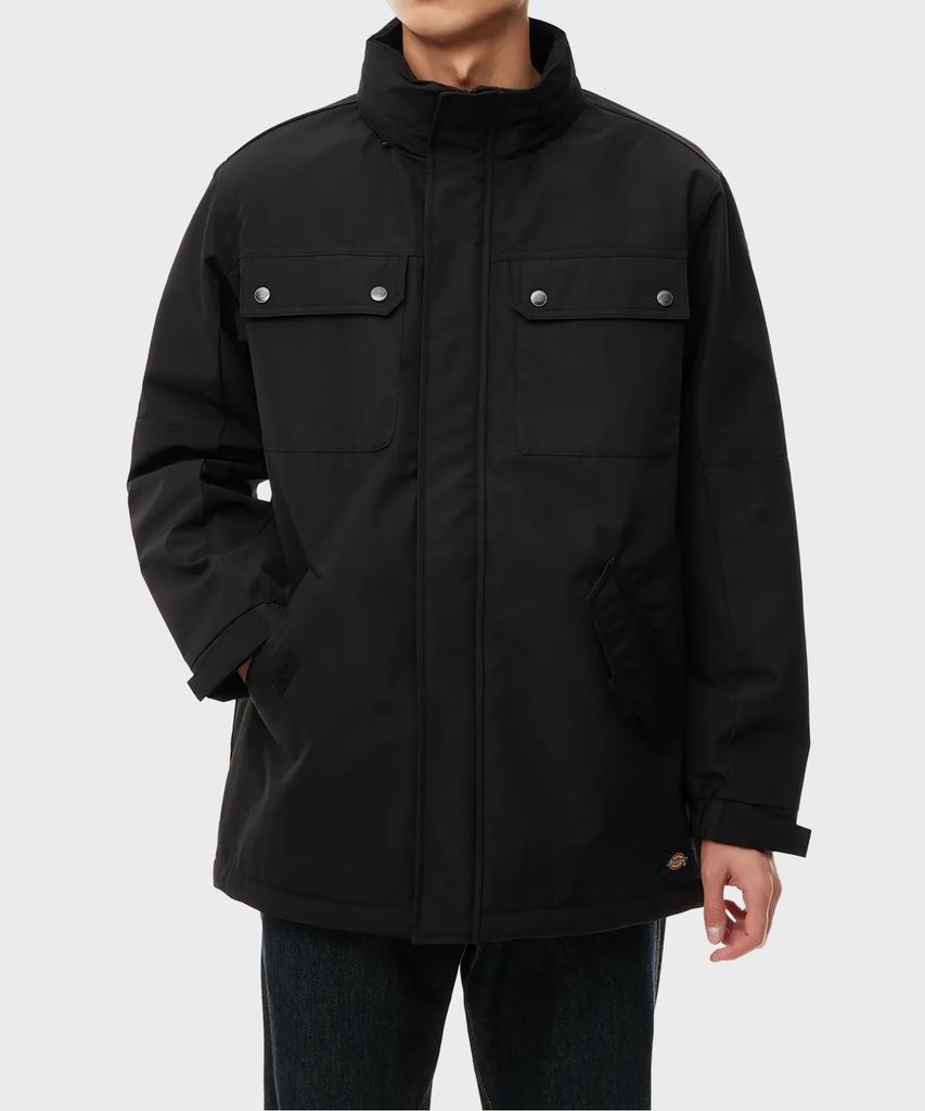 Dickies Cover Hip Hooded Padded Mix Media Jacket Black