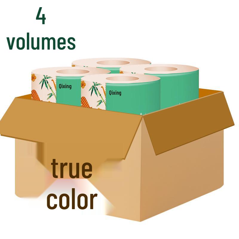 Qixing Bamboo Pulp Kitchen Tissues: Oil & Water Absorbent, 10 Rolls.