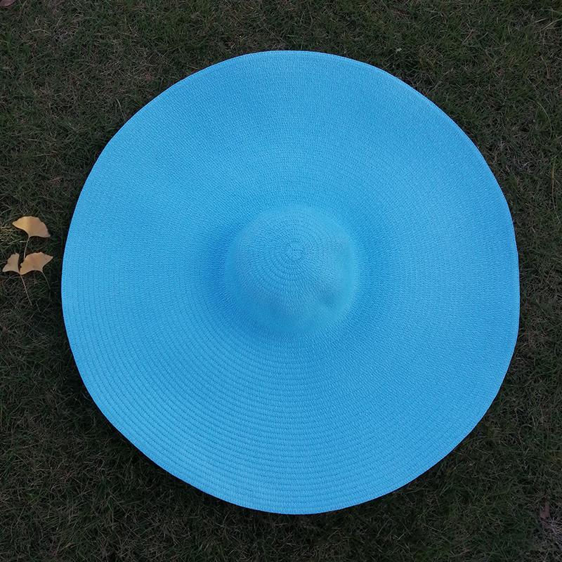 New Summer 25cm Wide Brim Oversized Beach Hats Fashion for Women Uv Protection Foldable Straw Hat Vacation Portable Panama Cap