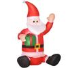 Santa Claus Christmas Decoration, 1.2 m, Self-Inflating, LEDs, incl. Blower, Red + White
