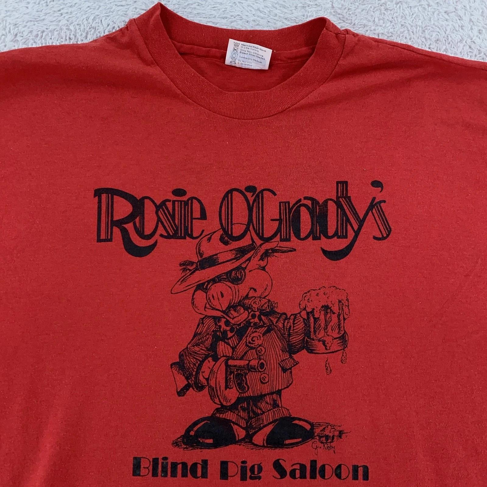 

Vintage 80s Rosie O Grady s Blind Pig Saloon Shirt Mens L/XL Boston Bar Tee M
