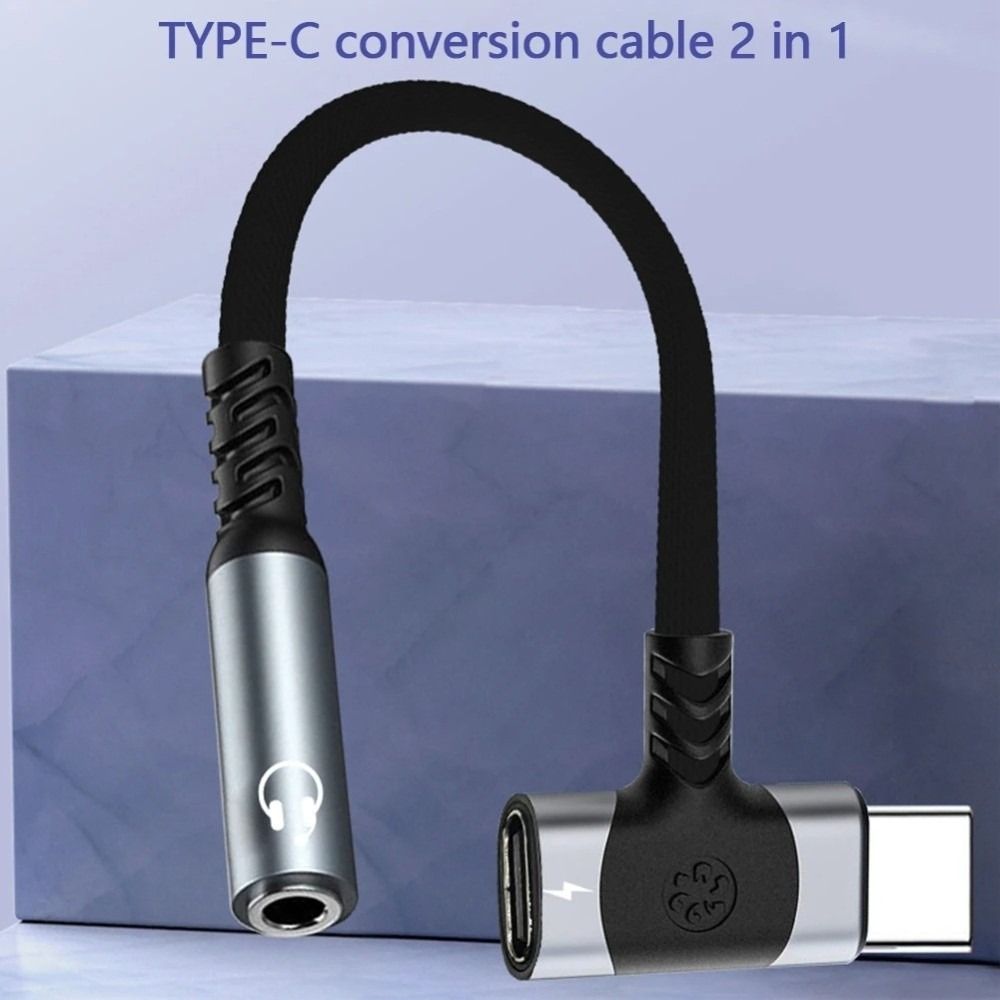 Converter Type-C Audio Charger Splitter 2-in-1 Adapter 3.5mm Jack USB C Splitter  Charging Device