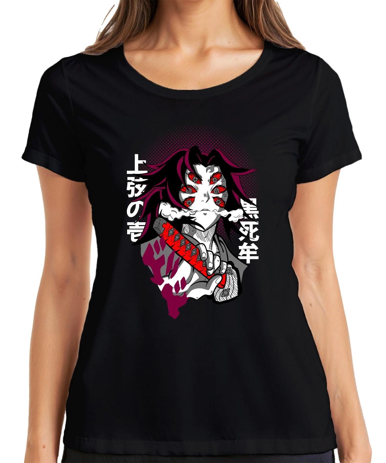 Sechsäugiger Dämon Samurai Anime Katana Manga düster Geschenk Damen T-Shirt S