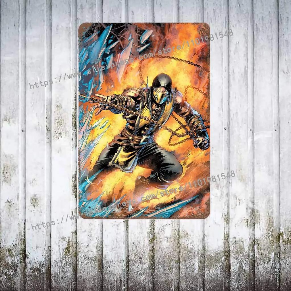 Mortal Kombat Iconic HD Plakat Plakat Vintage Tin Sign Metal Sign Dekoracyjna tabliczka do Pub Bar Man Cave Club Dekoracja ścienna