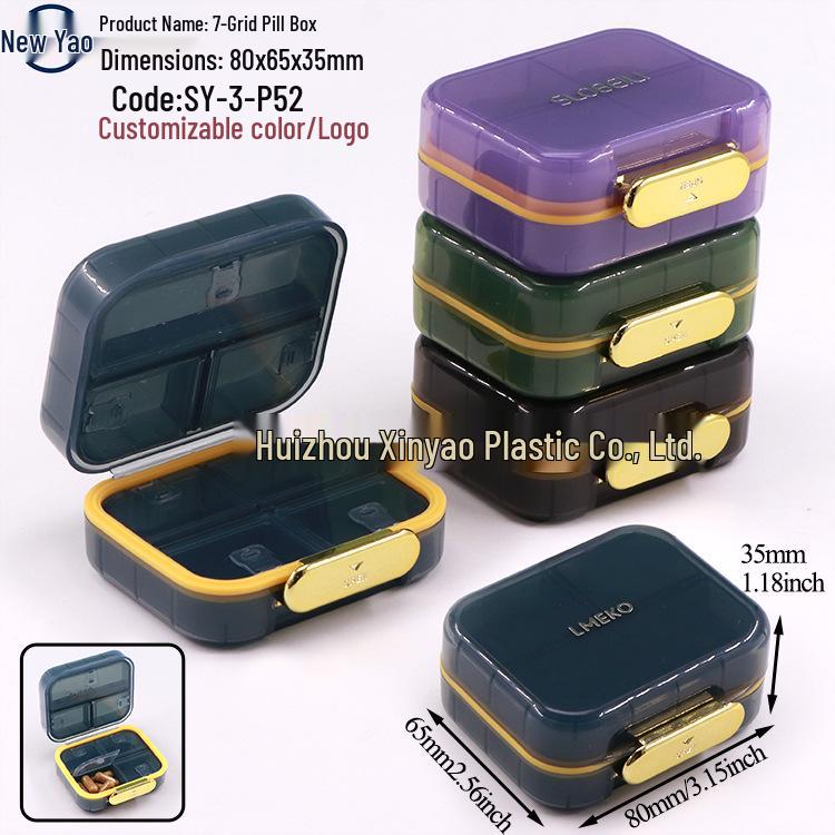 Seven-Day Pill Organizer: Morning, Noon, Night Portable Capsule Case with Large Capacity