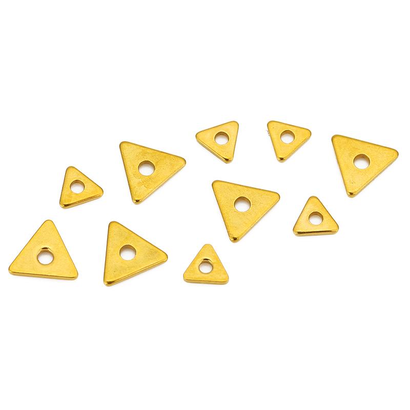 30pcs PVD Never Fade Stainless Steel Spacer Beads 4 5 6 8 Mm Thin Triangle Square Beads For Necklace Bracelet Diy Jewelry Making
