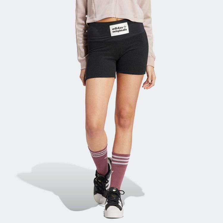 Adidas Originals Trefoil Short Tight Logo Print Regular Fit Shorts Women Shorts Black IC8529