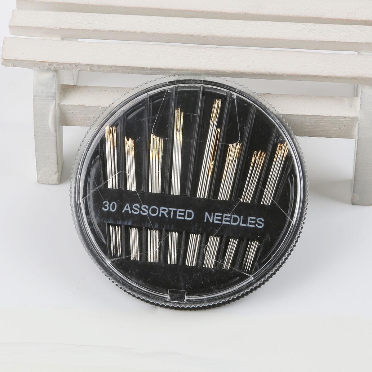 

30 шт./компл., игольная коробка с золотым хвостом, игла для ручной вышивки, игла для рукоделия, нашивки, швейные аксессуары чёрный