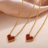Love Peach Heart Necklace, Collarbone Chain, High-end Design Jewelry, Trendy Retro Red Neck Chain.