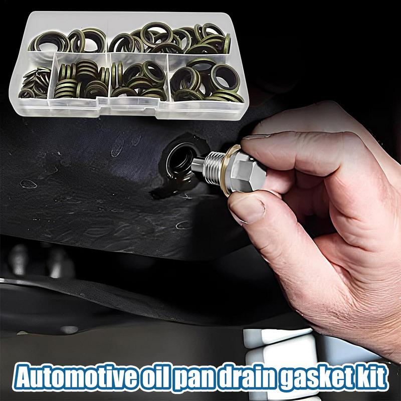 100pc Car Oil Pan Drain Gasket Kit M6/M8/10/12/14 M16 Drainage Bolt Pad Rubber Oil Drain Plug Gasket Replaceable Washer Seal Set