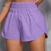 Lady Summer Shorts Women Sports High Elastic Waist Loose Soft Quick Solid Color Dry Breathable Split Hem Jogging Gum Mini