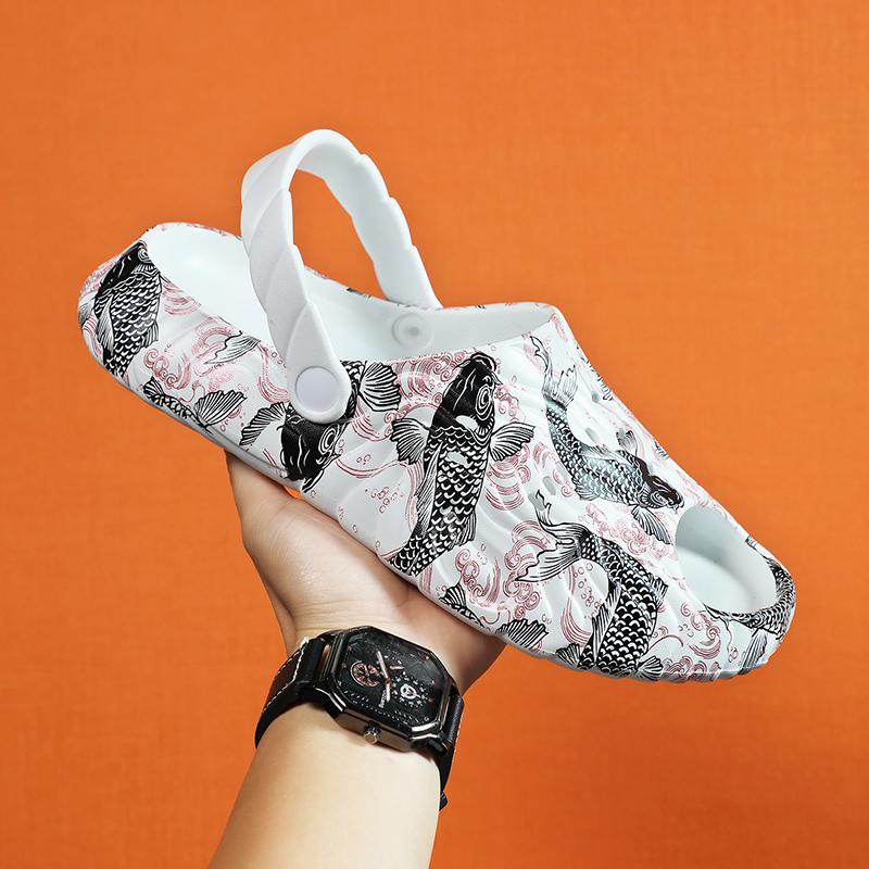 Summer sandals for men and women Lightweight EVA casual couple shoes Outdoor beach flats non-slip Home bathroom shoes Large size