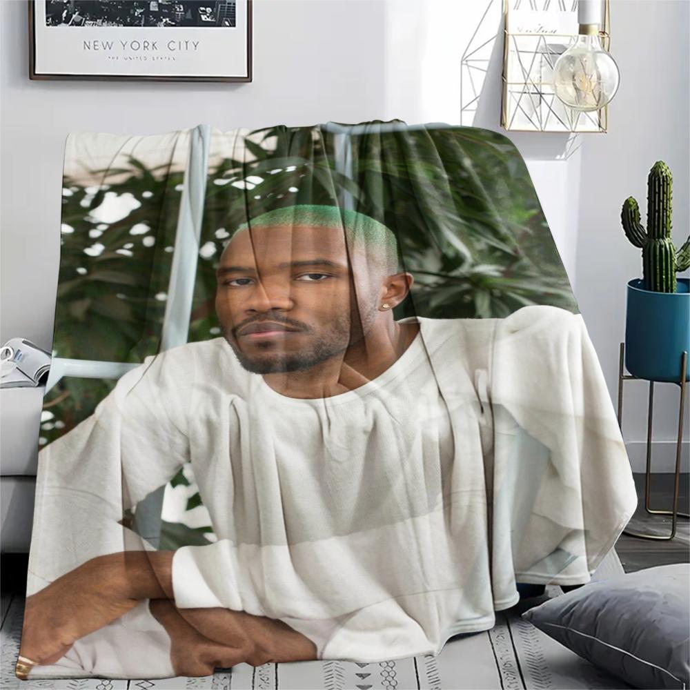 1PC Frank Ocean Print Flannel Blanket, High Quality Comfortable for All Seasons, Home Decor, Warmth and Comfort, Perfect for Christmas Gifts
