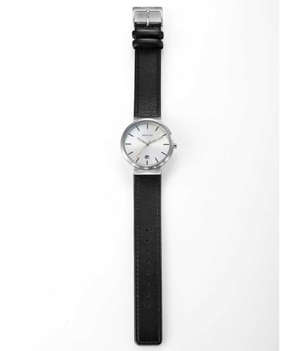 Bering Classic Scandinavian Stitched Calf Leather Watch for Men and Women, 11035-400-J [Official Import]