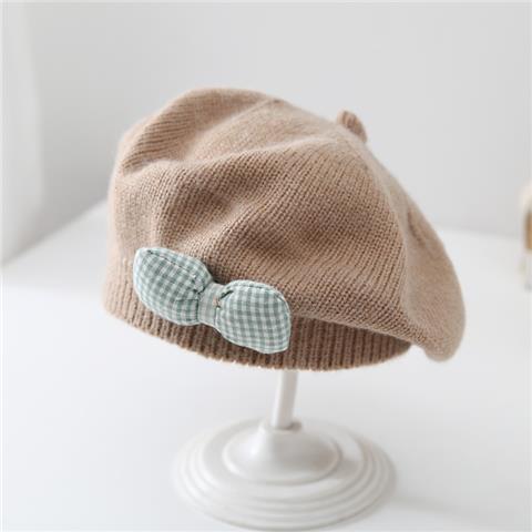 Children's Beret Baby Girl Outdoor Hat Spring Autumn Korean Style Fashionable Breathable Warmth Windproof Knitted Wool Painter's