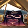 1pc Infinity Heart Outdoor Flannel Blanket Soft All Season Polyester Throw , Perfect for Picnics & Travel , Picnic Accessory