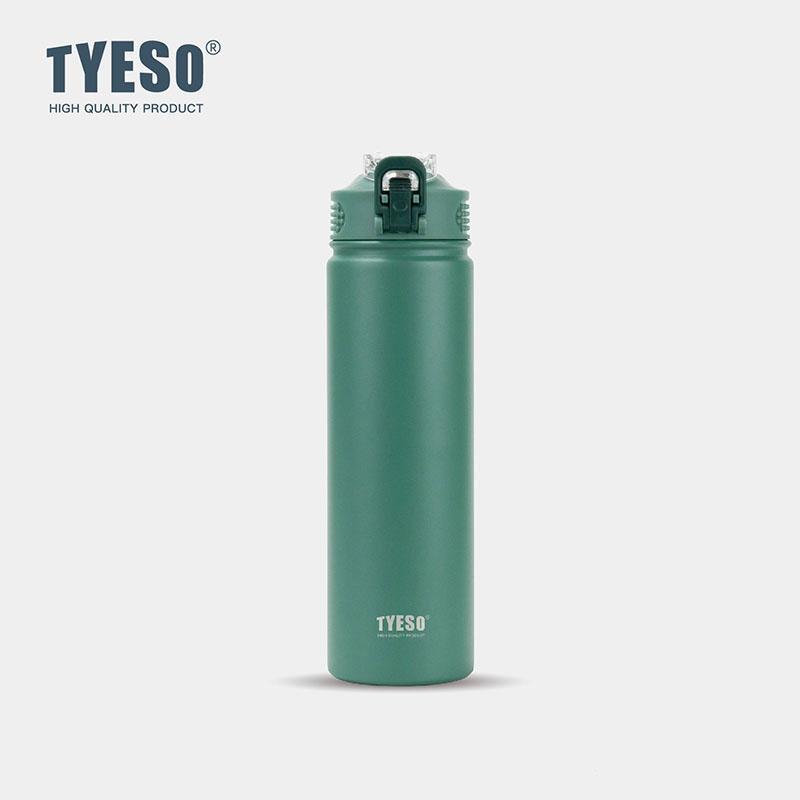 Tyeso 600/750ML Thermos Bottle With Straw Stainless Steel Car Thermal Cup Sports Water Bottles Keeps Cold and Heat Thermal Mug