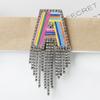 Embroidery Rhinestone Tassel  Brooch A-Z Letter Banquet Clothes Pin  Decoration