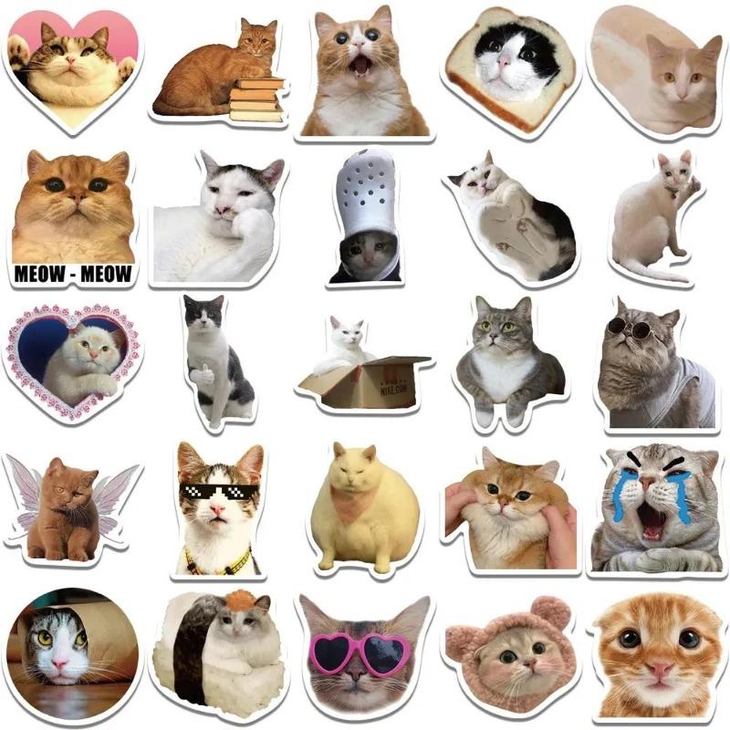50PCS Funny Cat Sticker Creative Diy Laptop Case Water Bottle Sticker