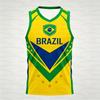 Sommer Brasilien Fodbold Sports Trøje Top Plus Size Hurtigtørrende Åndbar Ærmeløs Sommer Voksen Børn Fitness Vest Tanktoppe