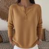 2025 V-neck Button Cardigan: European & American Casual Loose Knit Sweater, Autumn/Winter Fashion for Women.
