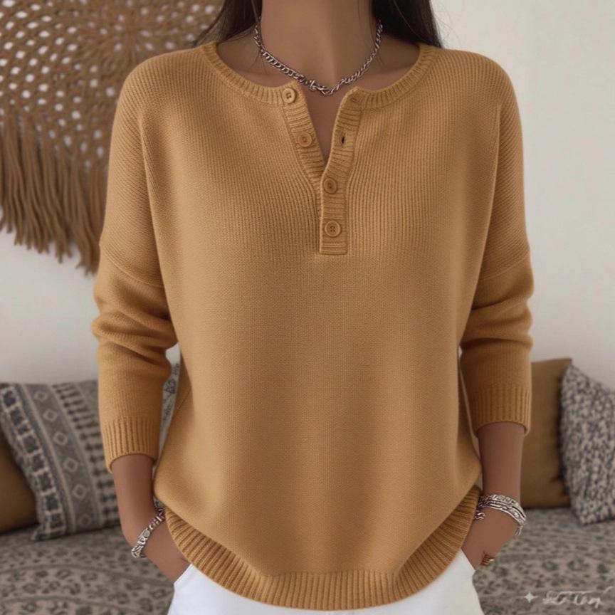 2025 V-neck Button Cardigan: European & American Casual Loose Knit Sweater, Autumn/Winter Fashion for Women.