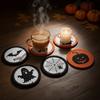 6pcs Heat Resistant Woven Coaster Cotton Rope Pumpkin Mat Halloween Placemat Bar Counter