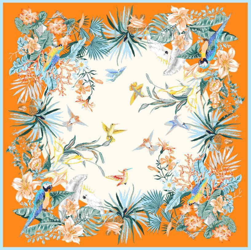 53x53cm 100% Mulberry Silk Scarf Luxury Square Hair Bandana Elegant Head Wrap Neckerchief Sunscreen Shawl for Women
