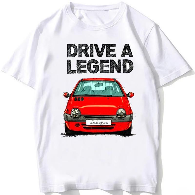 Drive The Legend France TWG 90s EVCar T-Shirt Unisex Summer Men Short Sleeve Harajuku White Hip Hop Casual Boy Tees Fashion Tops