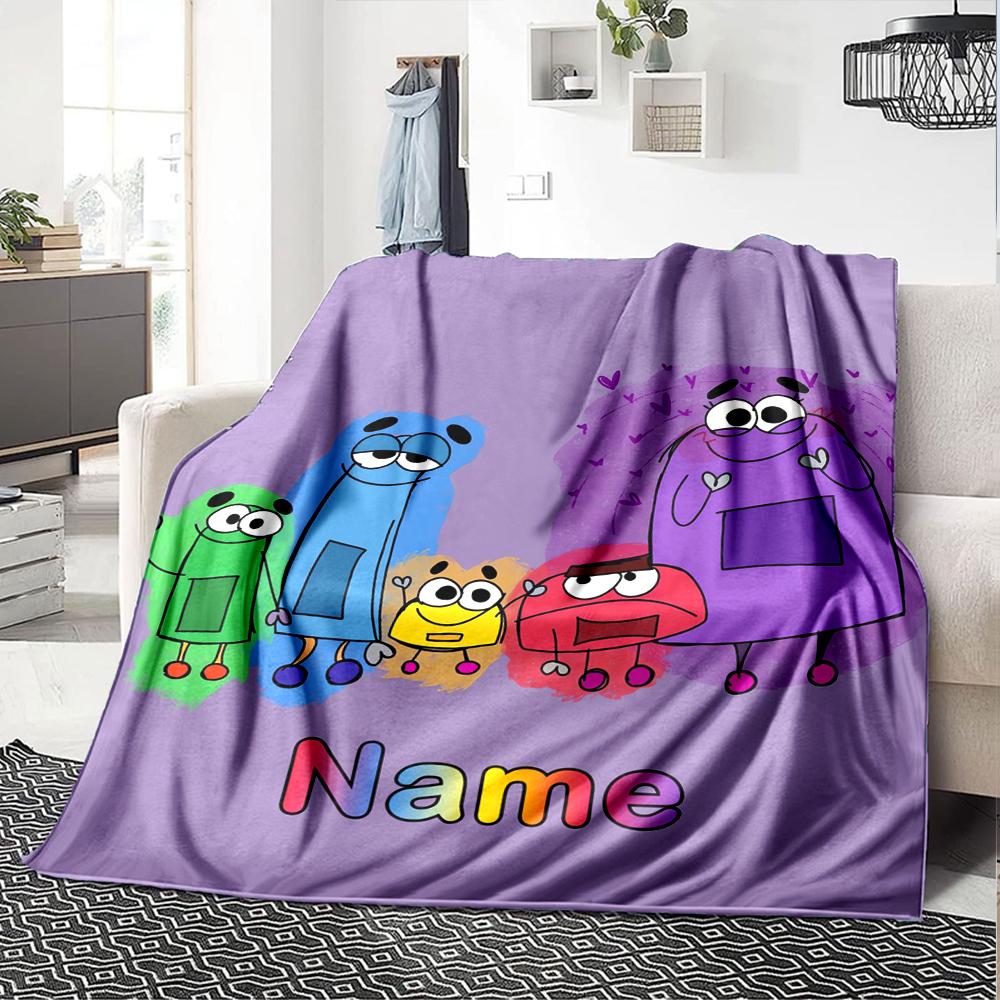 Custom Name StoryBots Theme Printed Blanket - Perfect for Couch, Bed, Travel & Outdoor Use | Machine Washable, Cozy & Durable.
