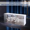 Digital Alarm Clock with Dimmer Temperature Function for Bedroom Office Travel Battery & USB Powered LED Mirror Alarm Clock
