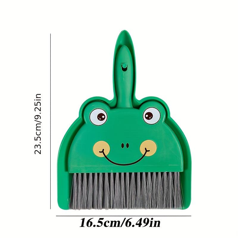 3pcs Cute Nimal Shaped Mini Broom , Dustpan Set , Bear, Rabbit, Frog/Bee, Sweeper with Bristle Brush , Pan Room, Small Spaces , Compact