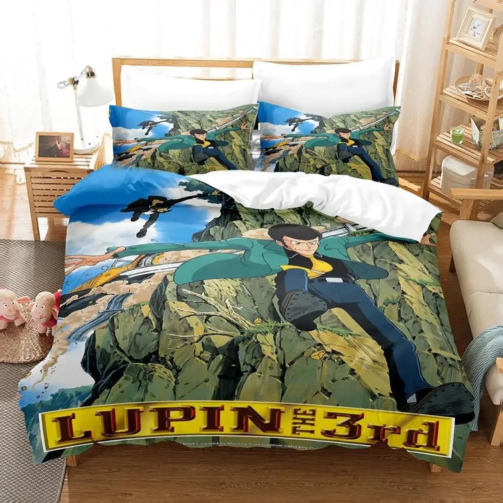 3DAnime Lupin The Third Mine Fujiko Bedding Set Duvet Cover Bed Set Quilt Cover Pillowcase Comforter King Queen Size Boys Adult