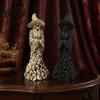Halloween Skull Witch Statue Skeleton Resin Figurine, Gothic Statue, Spooky Outdoor Haunted House Prop Fantasy Ornament for Desk, Shelf,