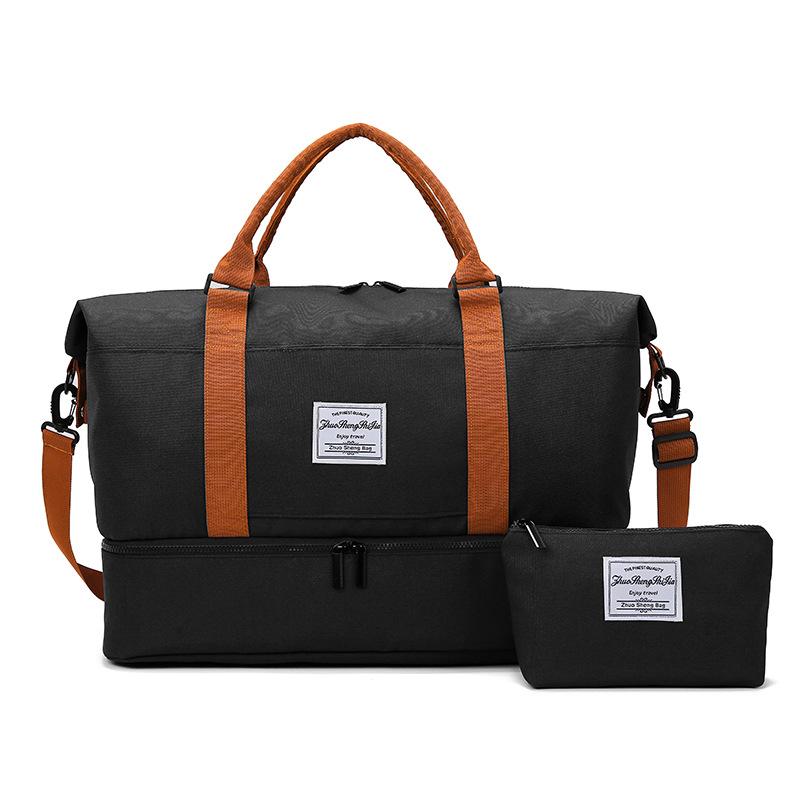 Fashion Contrast Storage Bag Simple Large Capacity Business Travel Bag Wet and Dry Separate Shoe Warehouse Gym Bag
