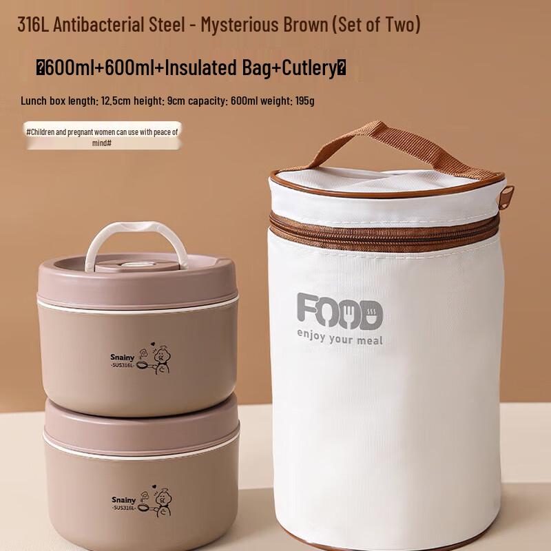 Microwave-Safe 316 SS Insulated Bento Box