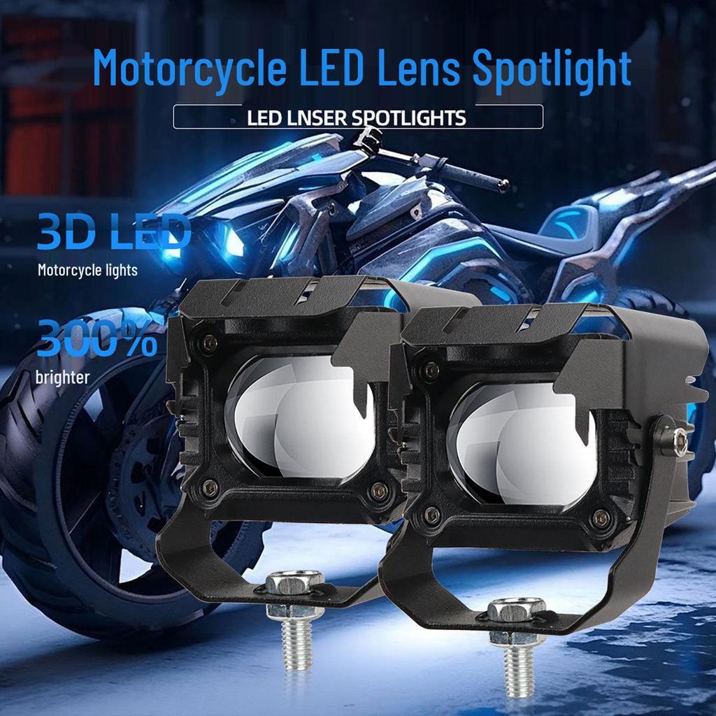 Cross-border LED Spotlight for Cars & Motorcycles: Yellow/White, High/Low Beam, External Light for Electric and Modified Vehicles