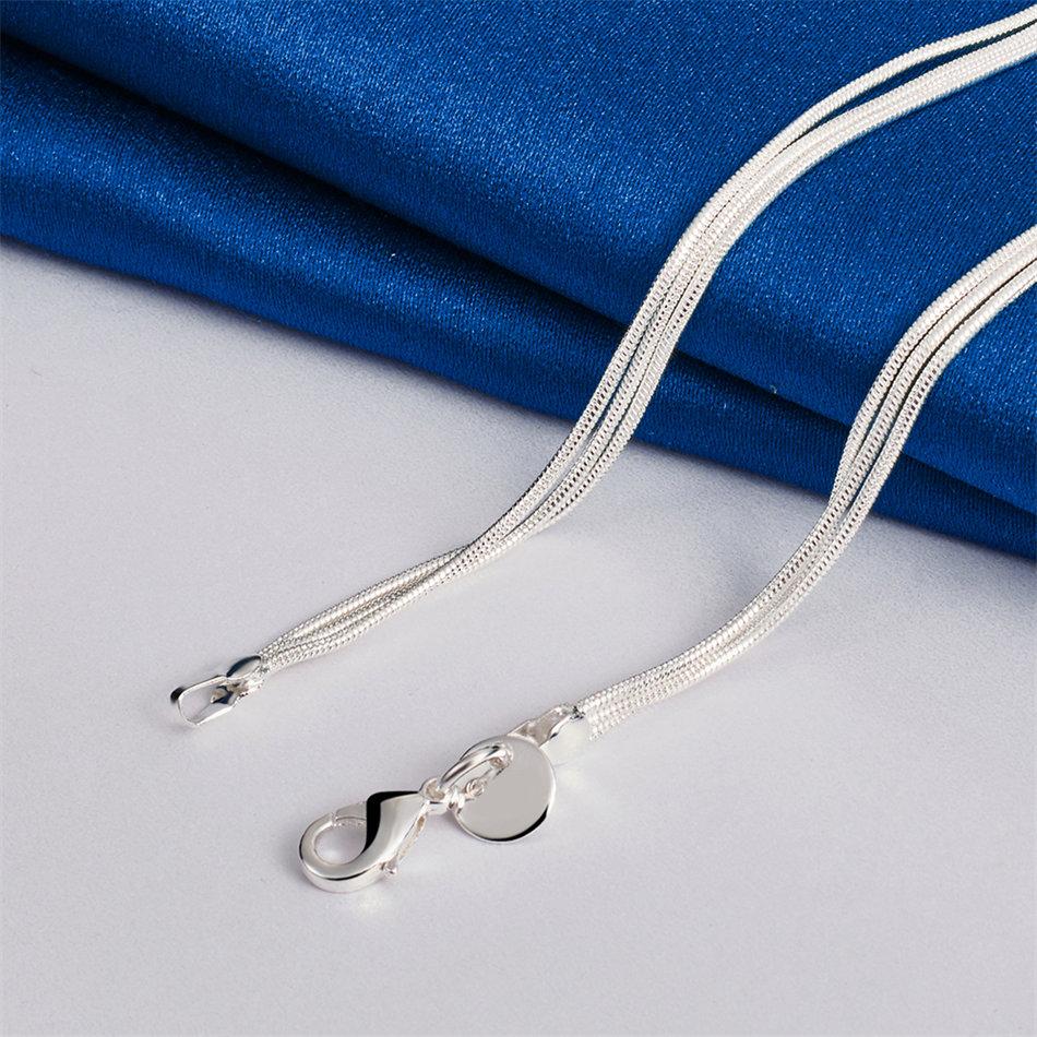 925 Sterling Silver Exquisite Frosted Glossy Beaded Necklace Women Fashion Party Favor Wedding Jewelry