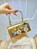 Fashion Glossy Handbag Women's 3D Sequined Flower Evening Bags Celebrity Ladies Formal Wedding Party Clutch Bags Crossbody Purse