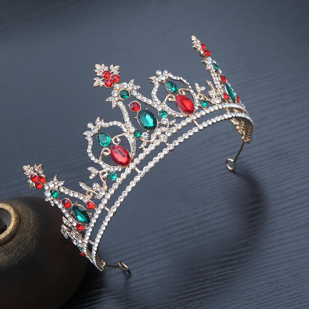 1pc Fashion Christmas Vintage Royal Hair Crown Sparkling Rhinestones Ornate Festive Design Perfect Holiday Elegance Occasions