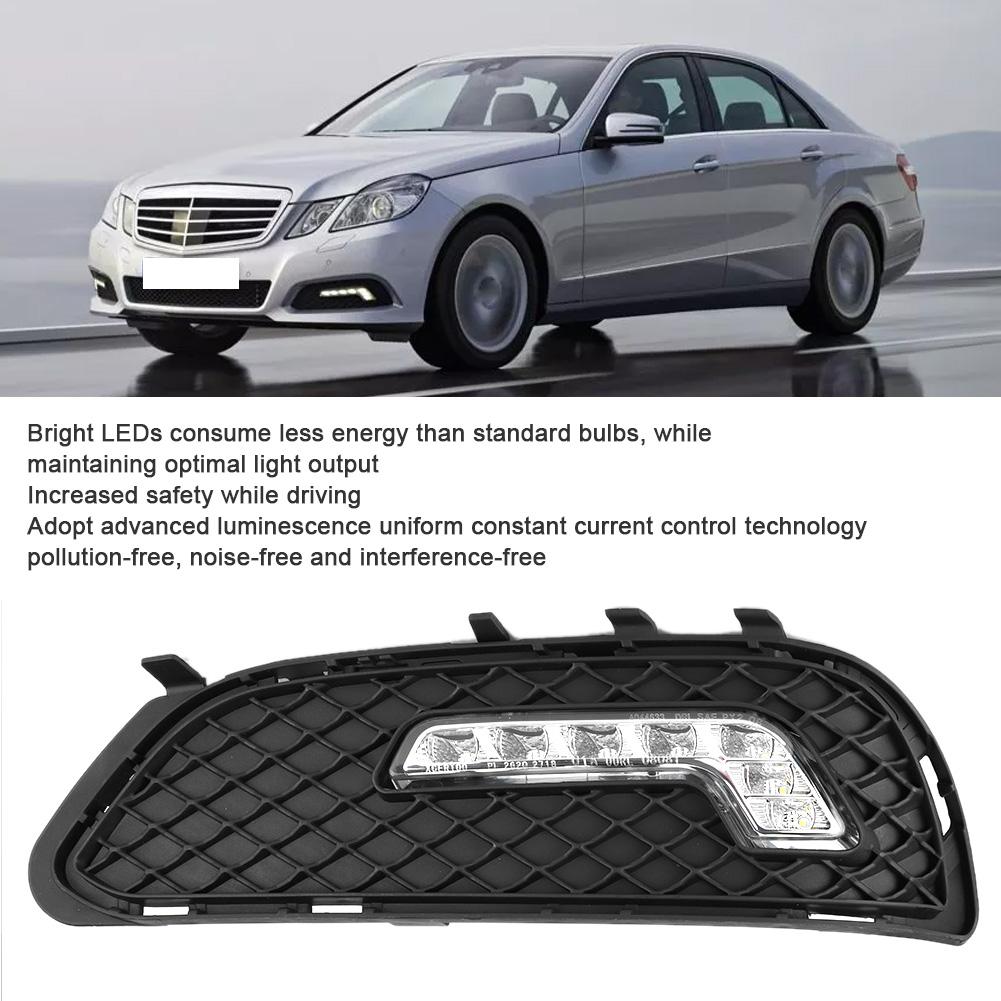 Luz de circulación diurna LED DRL en forma de L Compatible con Mercedes Benz Clase E W212 E180 E200 E260 E320 E400 2009 2010