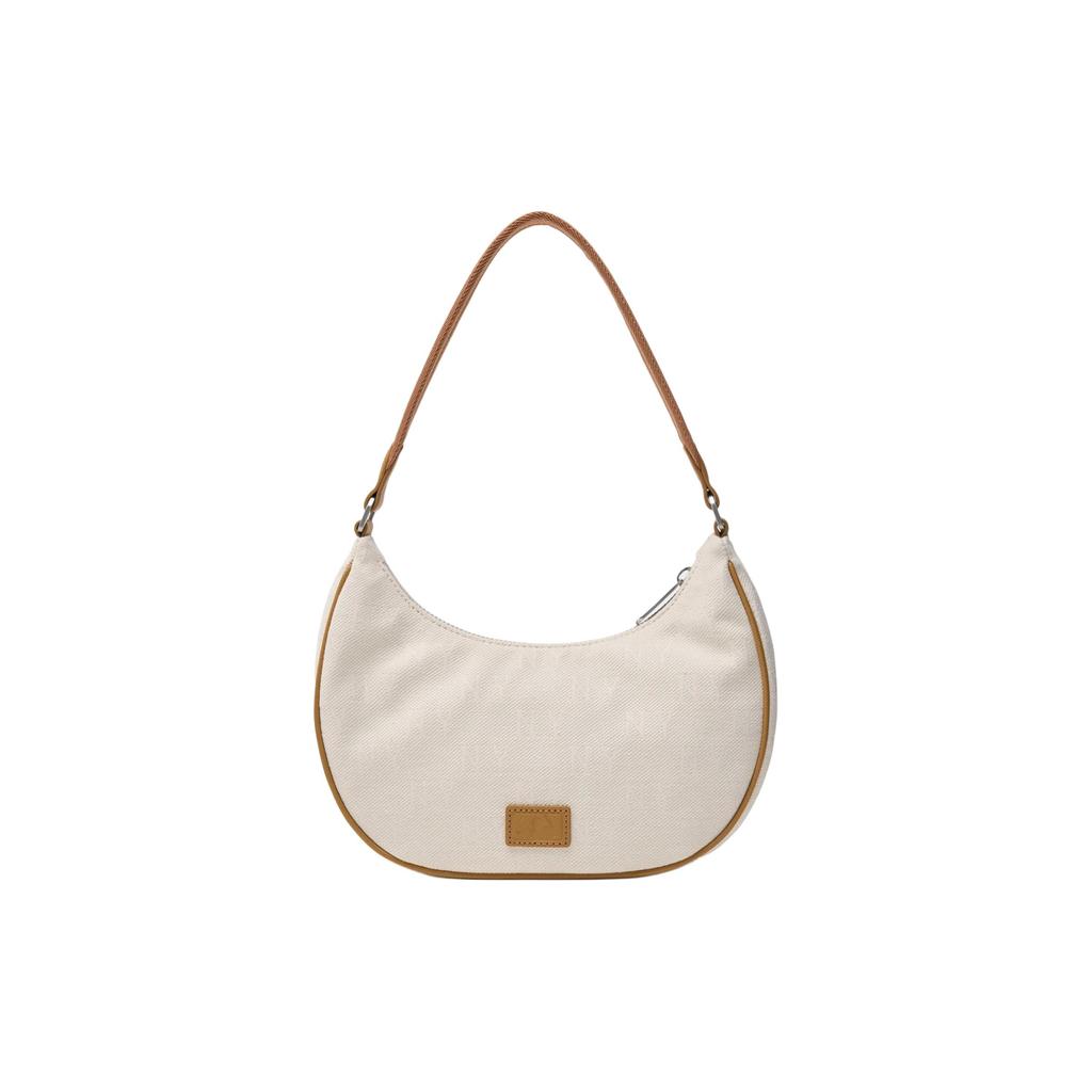 New MLB Polyester Blended Cotton Shoulder Bag Handbag Regular Unisex Beige & Brown 3ABQS014N-50CRD