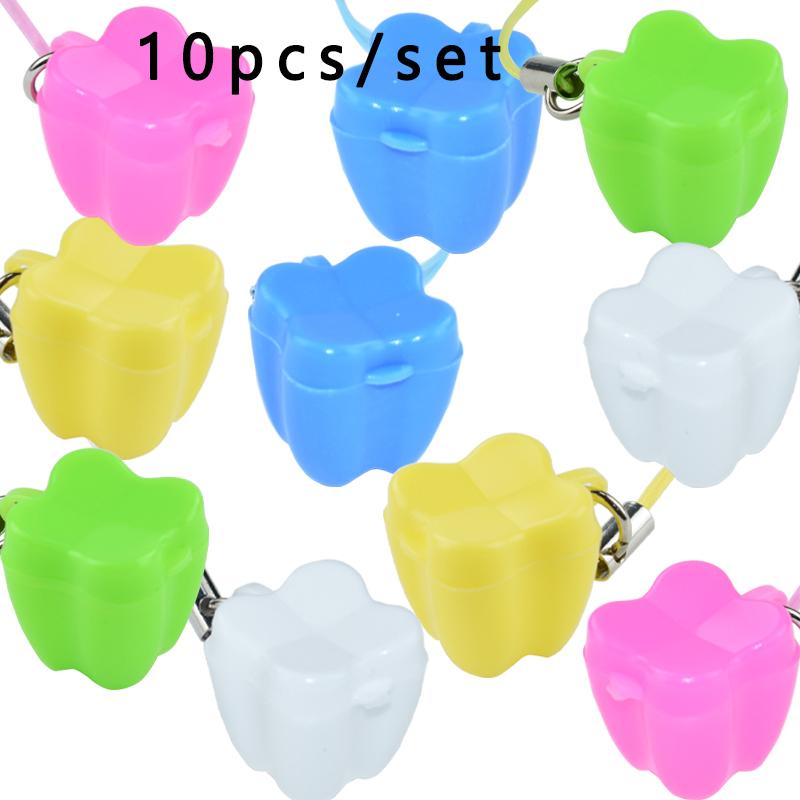 

10Pcs/set Baby Kids Tooth Storage Box Corrosion Resistan Boxwith Necklace Tooth Storage Box Color Random Baby Tooth Fairy Box