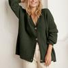 Cardigan pentru damă, cu nasturi supradimensionați în față, pulover ușor cu decolteu în V Cardigan largi Jachetă tricotată