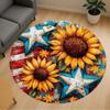 1PC sunflower flag Office Round Area Rug, Under Office Chairs Bedroom Living Room Home Decor, Carpet for Office -1110112