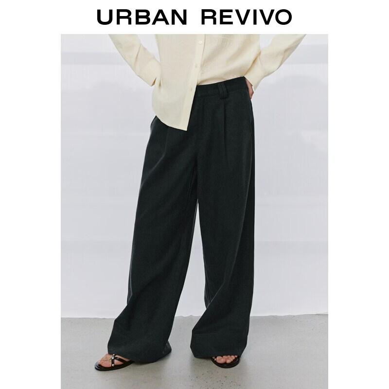 UR2026 Women s Pleated Wide-Leg Trousers M