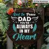 2D Flat, 1pc, 7.87x7.87Inch 2D Flat Round Aluminum Sign, Vintage Aluminum Plaque with "Rest In Peace Dad You're Always In My Heart" Inscription